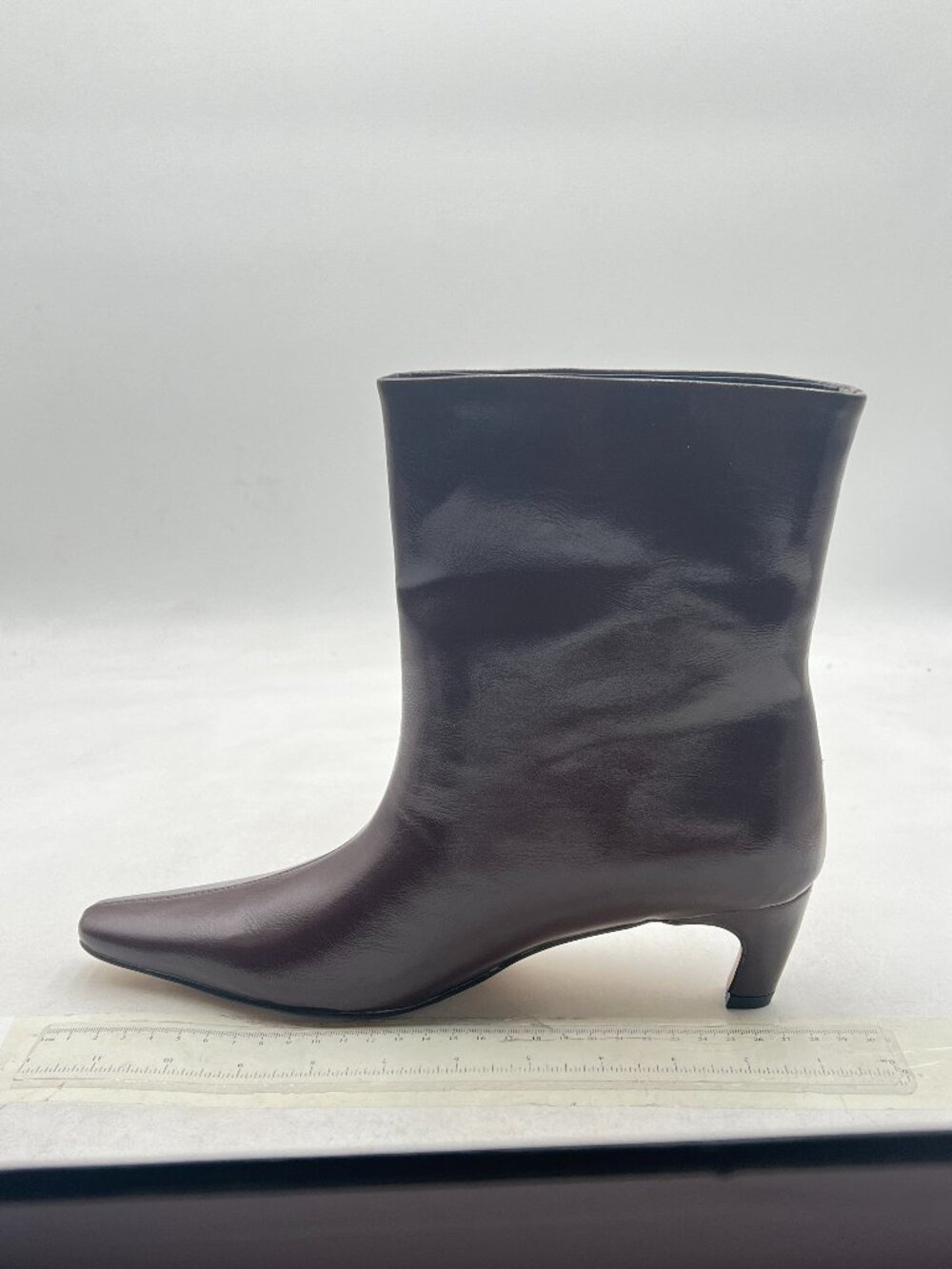 FSJ Brown Chic Square Toe Low Kitten Heel Ankle Boots Comfortable Booties